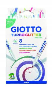 GIOTTO Turbo Glitter Pastel fixy, 8 barev
