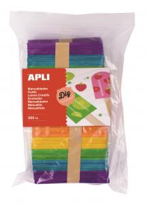 Nanuková dřívka APLI, jumbo pack, 114 × 10 mm, mix barev – 500 ks