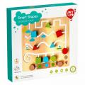 Montessori dřevěný labyrint - Geometrické tvary s předlohami